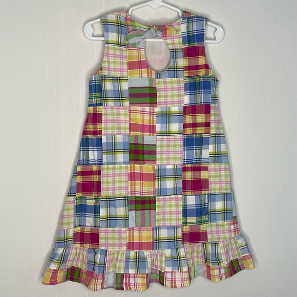 Savannah Girls Patchwork Ruffle Dress Multicolor Lined Cotton Size 5T - Picture 5 of 12